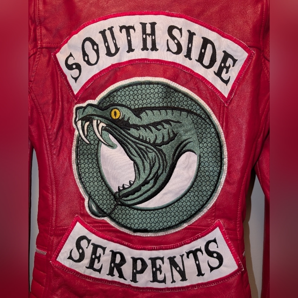 Southside Serpents Jacket Riverdale Cheryl Blossom's Red Leather Jacket - Picture 3 of 7